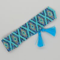 Bohemian Rhombus Seed Bead Rope Knitting Tassel Couple Drawstring Bracelets sku image 3