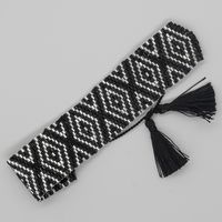 Bohemian Rhombus Seed Bead Rope Knitting Tassel Couple Drawstring Bracelets sku image 12