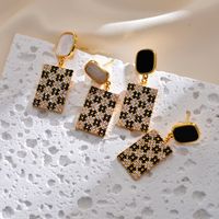 1 Pair Simple Style Rectangle Plating Inlay Copper Zircon Gold Plated Drop Earrings main image 4