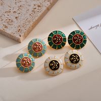 1 Pair Elegant Vintage Style Floral Polishing Copper Ear Studs main image 6