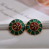 1 Pair Elegant Vintage Style Floral Polishing Copper Ear Studs main image 3