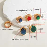 Elegant Classical Vintage Style Water Droplets Copper Plating Inlay Zircon 14k Gold Plated Open Rings main image 3