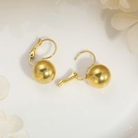 1 Pair Simple Style Ball Plating Titanium Steel Gold Plated Silver Plated Drop Earrings main image 4