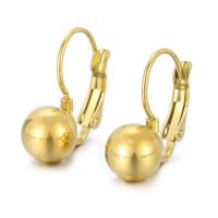 1 Pair Simple Style Ball Plating Titanium Steel Gold Plated Silver Plated Drop Earrings sku image 4