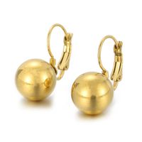 1 Pair Simple Style Ball Plating Titanium Steel Gold Plated Silver Plated Drop Earrings sku image 6