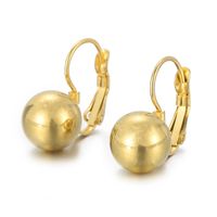 1 Pair Simple Style Ball Plating Titanium Steel Gold Plated Silver Plated Drop Earrings sku image 5