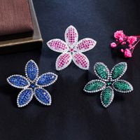 1 Pair Elegant Classical Lady Tropical Plating Inlay Copper Artificial Gemstones Ear Studs main image 3