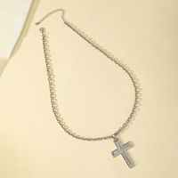 Ig Style Punk Cool Style Cross Alloy Ferroalloy Silver Plated Unisex Pendant Necklace main image 3