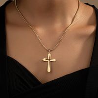 Simple Style Commute Cross Alloy Plating 14k Gold Plated Unisex Pendant Necklace main image 3