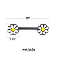Simple Style Commute Floral Stainless Steel Alloy Epoxy Alloy Titanium Steel Nipple Ring main image 2