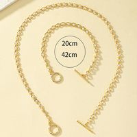 Elegant Simple Style Solid Color Alloy Plating 14k Gold Plated Women's Bracelets Necklace main image 4