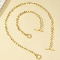 Elegant Simple Style Solid Color Alloy Plating 14k Gold Plated Women's Bracelets Necklace main image 3