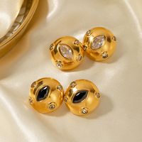 1 Pair Simple Style Round Plating Stainless Steel 18k Gold Plated Ear Studs main image 5