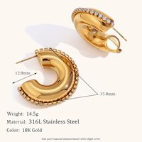 1 Pair Lady Geometric Plating Inlay Stainless Steel Zircon Earrings main image 3