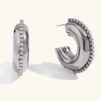 1 Pair Lady Geometric Plating Inlay Stainless Steel Zircon Earrings sku image 1
