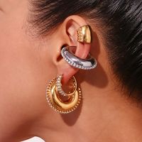 1 Pair Lady Geometric Plating Inlay Stainless Steel Zircon Earrings main image 1