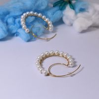 1 Paar Einfacher Stil Runden Perlen Kupfer Ohrringe main image 4