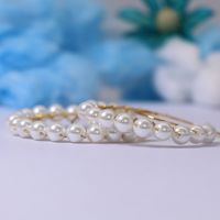 1 Paar Einfacher Stil Runden Perlen Kupfer Ohrringe main image 2