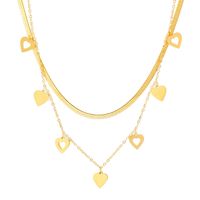 Elegant Simple Style Heart Shape Stainless Steel Plating 24k Gold Plated Layered Necklaces main image 2