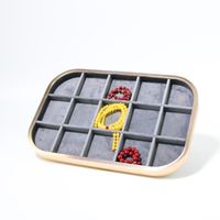 Simple Style Color Block Solid Wood Patchwork Jewelry Rack main image 2