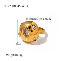 Simple Style Classic Style Color Block Stainless Steel Plating 18k Gold Plated Rings sku image 2
