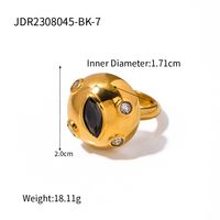 Einfacher Stil Klassischer Stil Farbblock Rostfreier Stahl Überzug 18 Karat Vergoldet Ringe sku image 1