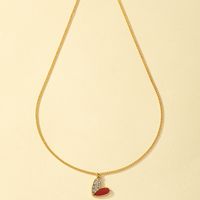 Classic Style Commute Heart Shape Alloy Plating Inlay Rhinestones 14k Gold Plated Women's Pendant Necklace main image 4