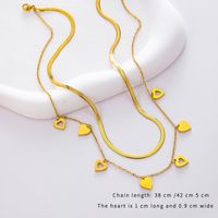 Elegant Simple Style Heart Shape Stainless Steel Plating 24k Gold Plated Layered Necklaces sku image 1