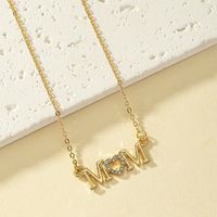 Simple Style Commute Letter Alloy Plating Inlay Rhinestones 14k Gold Plated Women's Pendant Necklace main image 1