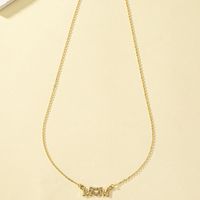 Simple Style Commute Letter Alloy Plating Inlay Rhinestones 14k Gold Plated Women's Pendant Necklace main image 3