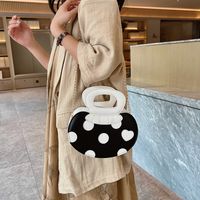 Women's Small Pu Leather Color Block Streetwear Oval Zipper Shoulder Bag Handbag Crossbody Bag main image 3