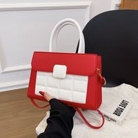 Women's Small Pu Leather Color Block Basic Streetwear Square Zipper Shoulder Bag Crossbody Bag main image 4