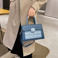 Women's Small Pu Leather Color Block Basic Streetwear Square Zipper Shoulder Bag Crossbody Bag main image 3