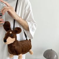 Women's Small Plush Animal Cute Streetwear Cylindrical Zipper Shoulder Bag Crossbody Bag main image 4