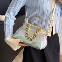 Women's Small Pu Leather Solid Color Streetwear Shell Buckle Shoulder Bag Crossbody Bag Dome Bag main image 2