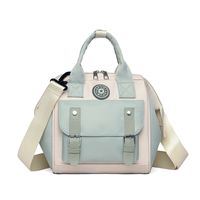 Women's Medium Nylon Color Block Basic Square Zipper Functional Backpack Diaper Bags sku image 10