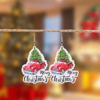 1 Pair Christmas Streetwear Santa Claus Snowflake Elk Arylic Wood Drop Earrings Earrings Ear Studs sku image 1