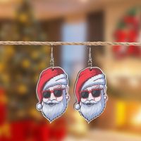 1 Pair Christmas Streetwear Santa Claus Snowflake Elk Arylic Wood Drop Earrings Earrings Ear Studs sku image 2