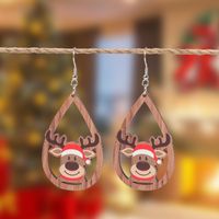 1 Pair Christmas Streetwear Santa Claus Snowflake Elk Arylic Wood Drop Earrings Earrings Ear Studs sku image 3