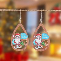 1 Pair Christmas Streetwear Santa Claus Snowflake Elk Arylic Wood Drop Earrings Earrings Ear Studs sku image 4
