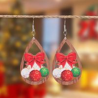 1 Pair Christmas Streetwear Santa Claus Snowflake Elk Arylic Wood Drop Earrings Earrings Ear Studs sku image 6