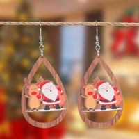 1 Pair Christmas Streetwear Santa Claus Snowflake Elk Arylic Wood Drop Earrings Earrings Ear Studs sku image 7