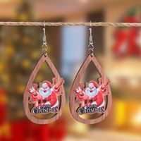 1 Pair Christmas Streetwear Santa Claus Snowflake Elk Arylic Wood Drop Earrings Earrings Ear Studs sku image 10