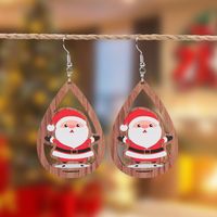 1 Pair Christmas Streetwear Santa Claus Snowflake Elk Arylic Wood Drop Earrings Earrings Ear Studs sku image 11