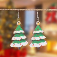 1 Pair Christmas Streetwear Santa Claus Snowflake Elk Arylic Wood Drop Earrings Earrings Ear Studs sku image 12
