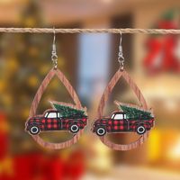 1 Pair Christmas Streetwear Santa Claus Snowflake Elk Arylic Wood Drop Earrings Earrings Ear Studs sku image 13