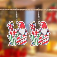 1 Paar Weihnachten Strassenmode Weihnachtsmann Schneeflocke Elch Aryl Holz Tropfenohrringe Ohrringe Ohrstecker sku image 14