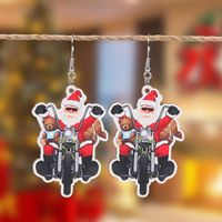 1 Pair Christmas Streetwear Santa Claus Snowflake Elk Arylic Wood Drop Earrings Earrings Ear Studs sku image 15