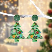 1 Pair Christmas Streetwear Santa Claus Snowflake Elk Arylic Wood Drop Earrings Earrings Ear Studs sku image 16