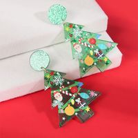 1 Pair Christmas Streetwear Santa Claus Snowflake Elk Arylic Wood Drop Earrings Earrings Ear Studs main image 2
